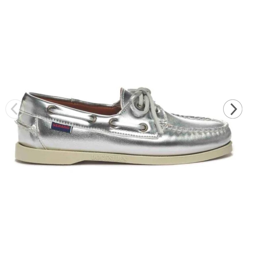 Sebago Women’s Docksides Silver Boat Shoes 10.5R